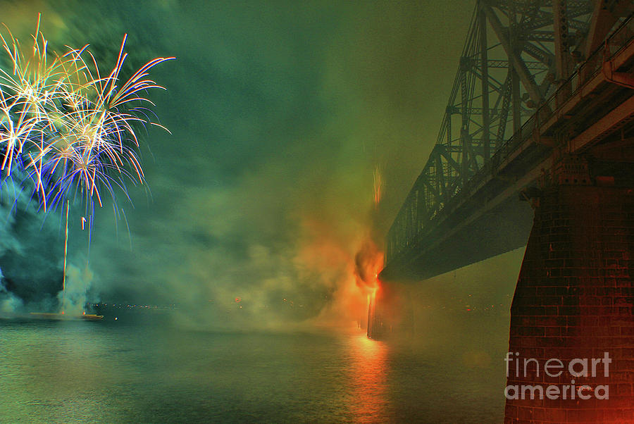 Louisville Photograph - Bridge on Fire by Matthew Winn
