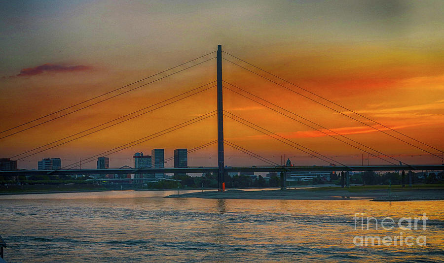 Bridge on the Rhine River Photograph by Pravine Chester