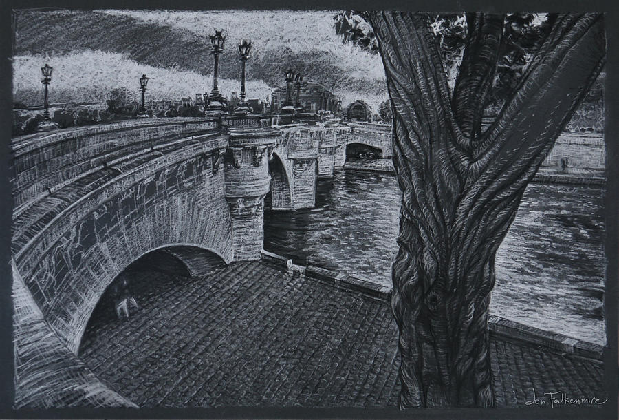 Bridge on the Seine, Paris  Drawing by Jon Falkenmire