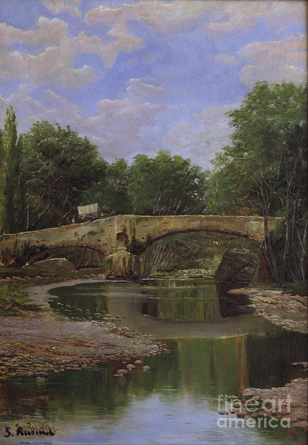 Santiago Rusinol Painting - Bridge over a River by Celestial Images