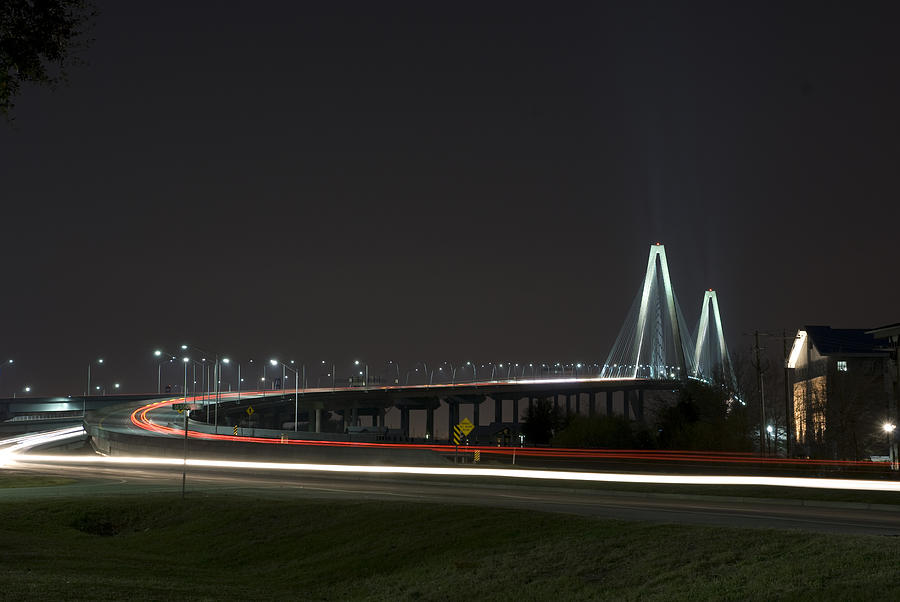 Night Photograph - Bridge over Cooper River 2 by Steven Crown