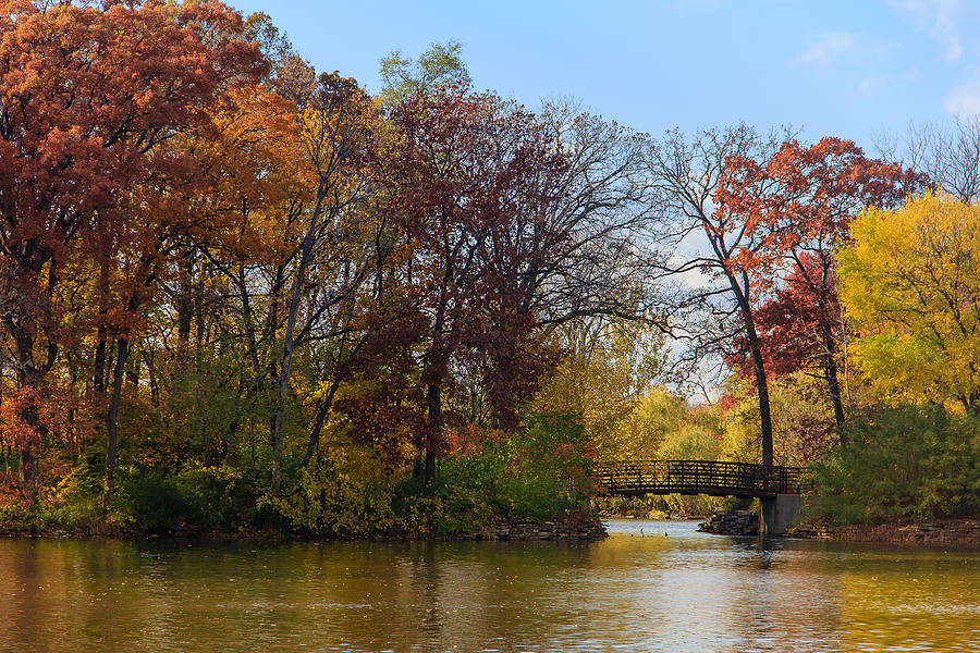 Fall Photograph - Bridge over Herrick Lake by Joni Eskridge