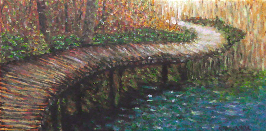 Nature Painting - Bridge Over River by Robbie Potter
