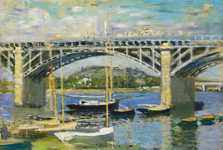 Claude Monet Painting - Bridge over the River at Argenteuil by Claude Monet