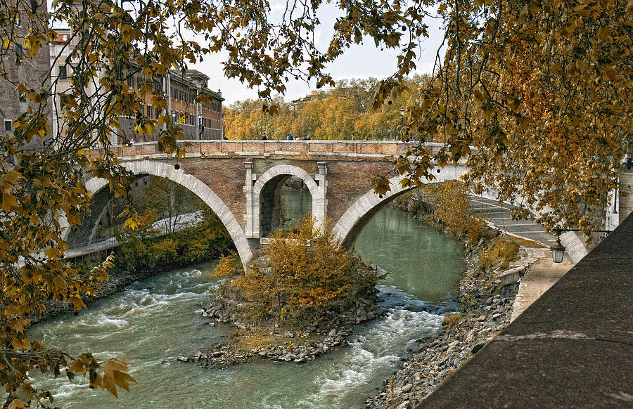 Bridge over the Tiber Photograph by Lynn Andrews - Fine Art America