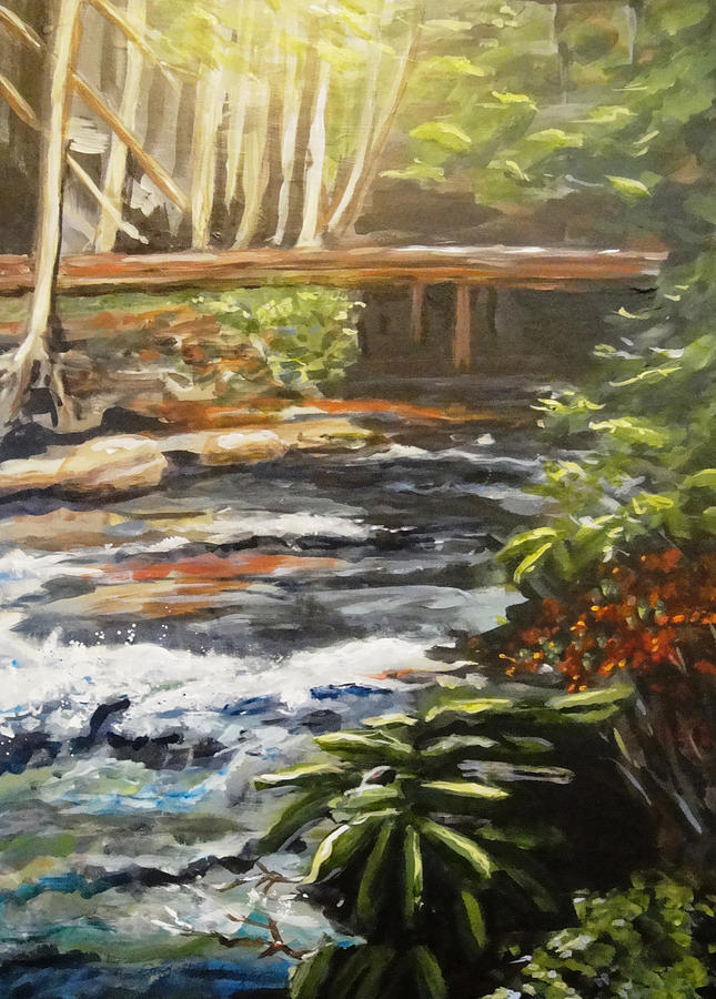Bridge over the Trout Stream Painting by Edith Hunsberger