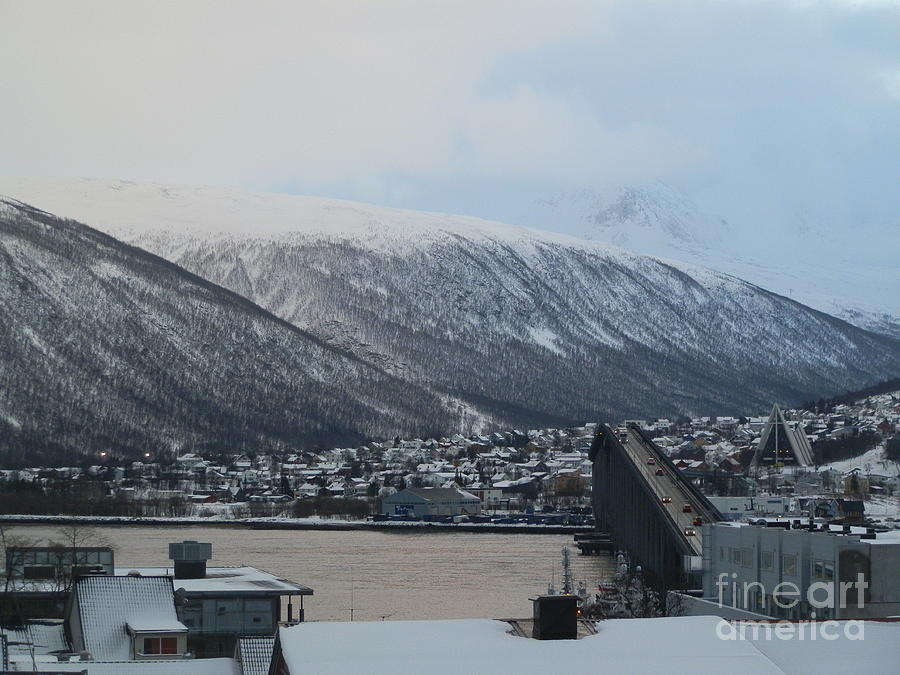 Bridge over Tromso harbor Photograph by Margaret Brooks