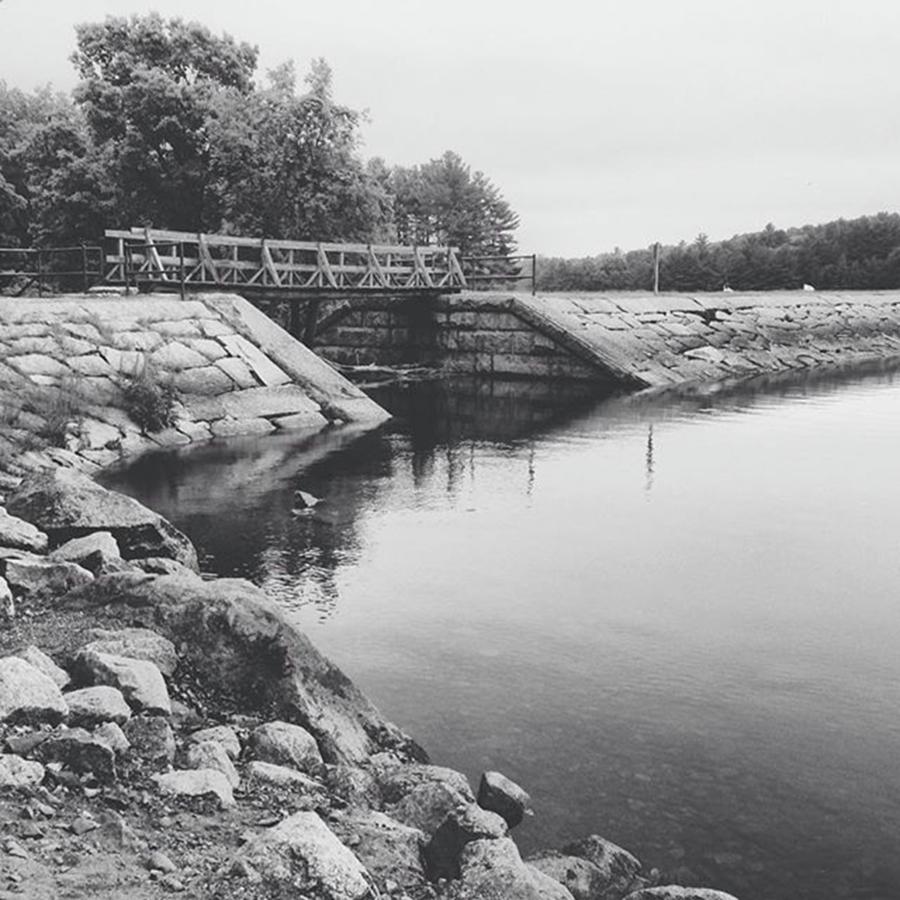 Bridge Over Water In Black And White Photograph by Amanda Richter