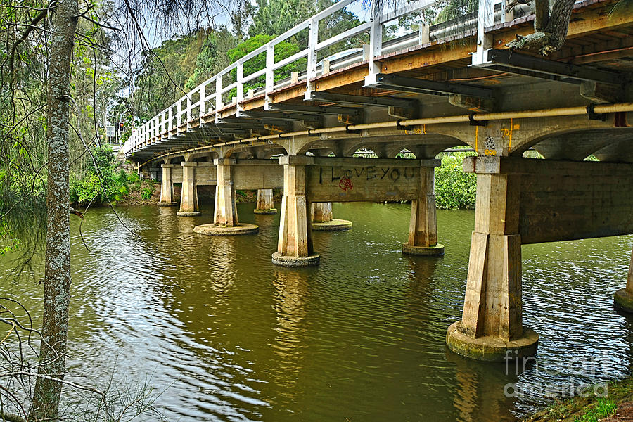 Bridge Pillars and Reflections 2 by Kaye Menner Photograph by Kaye Menner