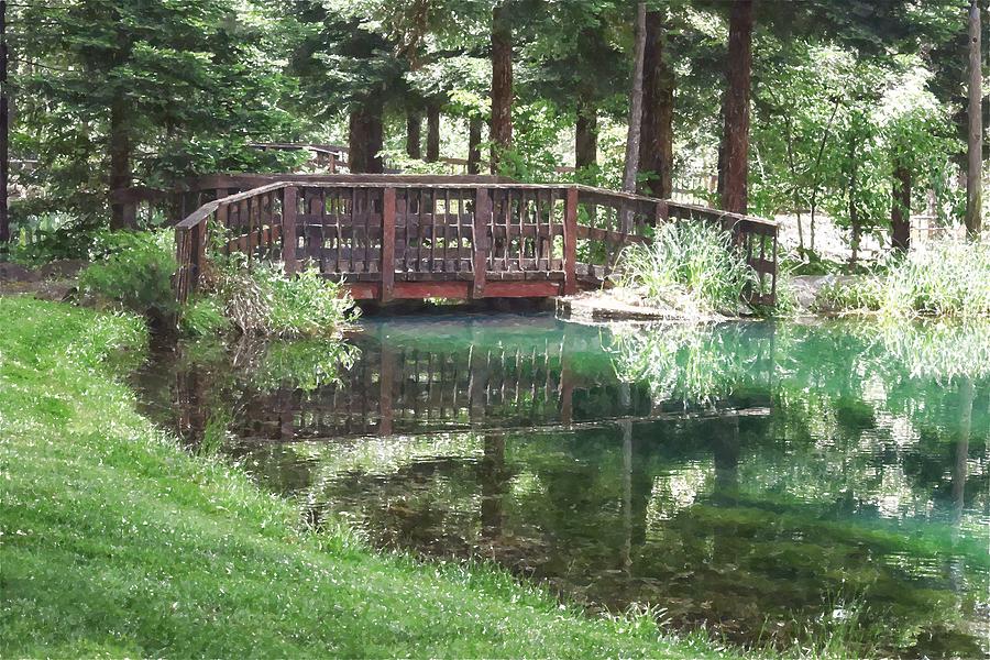 Bridge Pond Watercolor Photograph by Frank Wilson