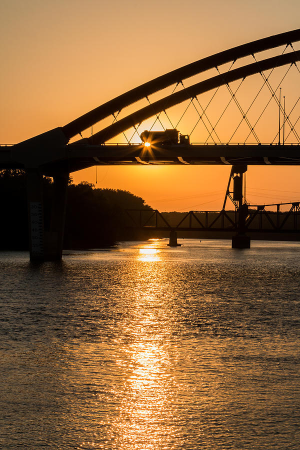 Transportation Photograph - Bridge Sunrise #3 by Patti Deters