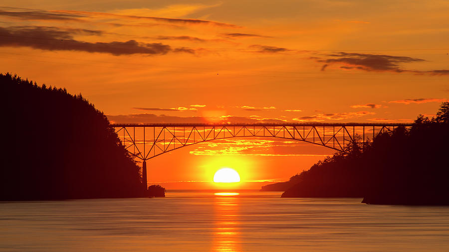 Bridge Sunset Photograph by Tony Locke