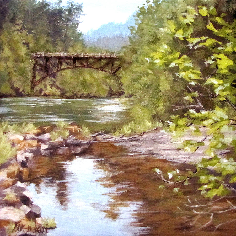 Bridge View Painting by Karen Ilari