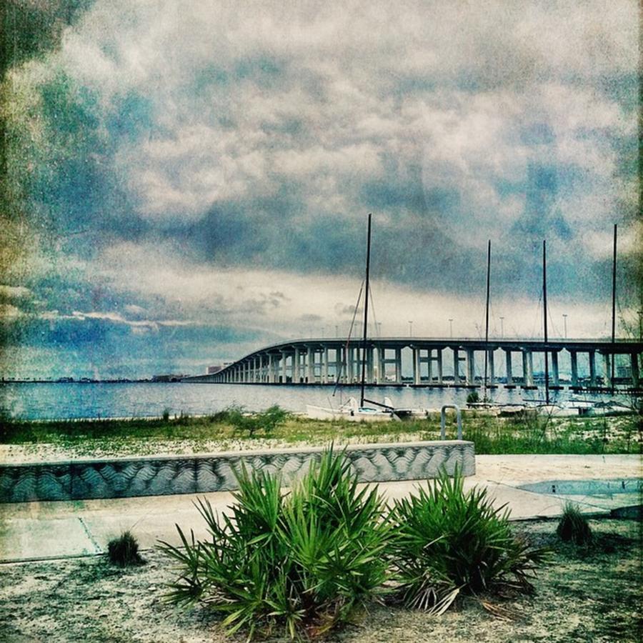 Beach Photograph - Bridge View #msgulfcoast #biloxibay by Joan McCool