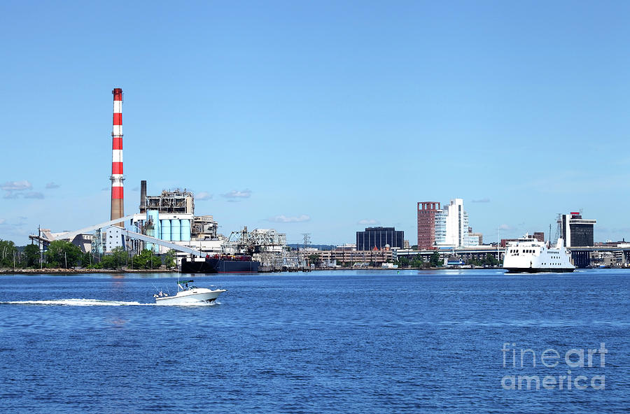 Bridgeport Connecticut Harbor and Skyline Photograph by Denis Tangney