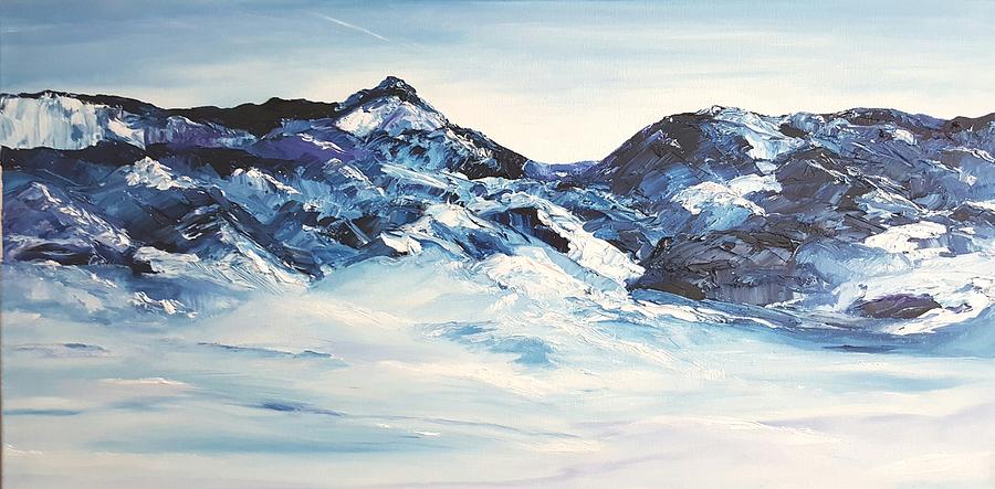 Bridger Mountains Montana Painting by Cheryl Nancy Ann Gordon