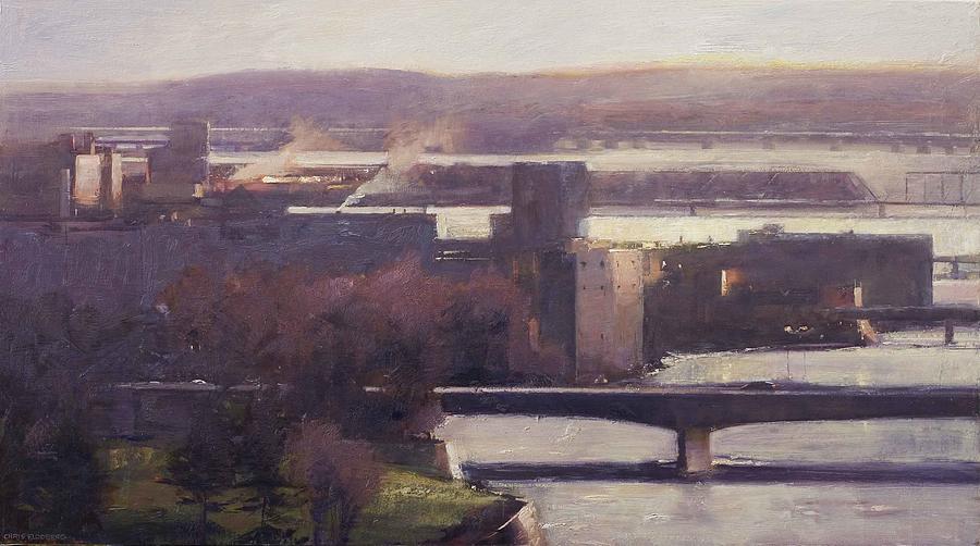 Ottawa Painting - Bridges Evening by Chris Flodberg Ottawa Painting - Bridges Evening by Chris Flodberg