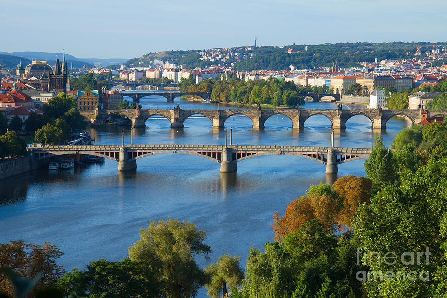 Bridges of Prague over VLtava River Photograph by Anastasy Yarmolovich