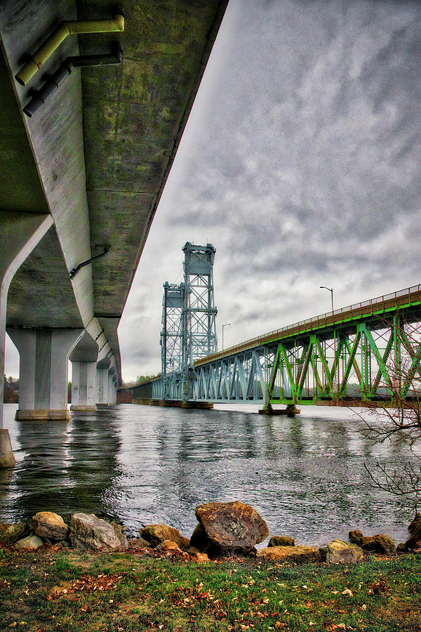 Bridges Over the Kennebec Photograph by Guy Whiteley