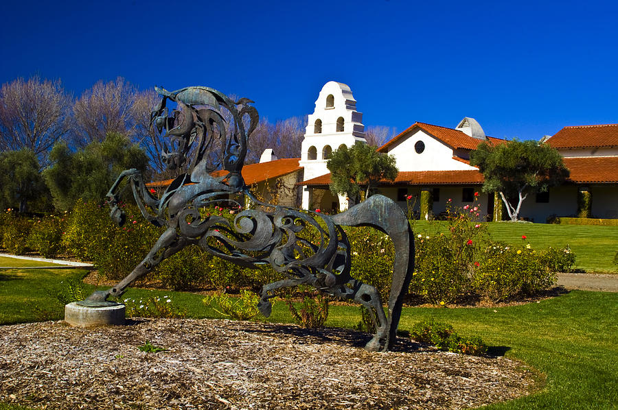 Bridlewood Winery sculpter Photograph by Gary Brandes