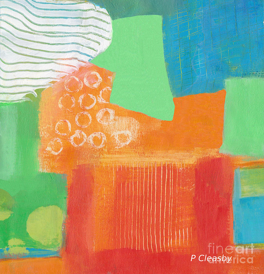 Abstract Painting - Bright Abstract Painting by Patricia Cleasby