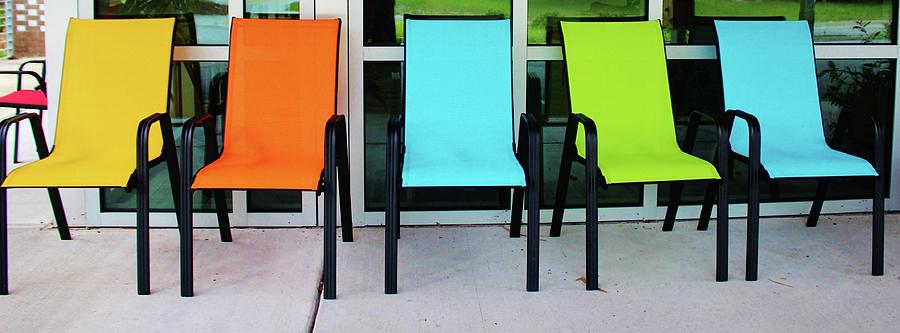 Bright And Bold Chairs Photograph by Cynthia Guinn