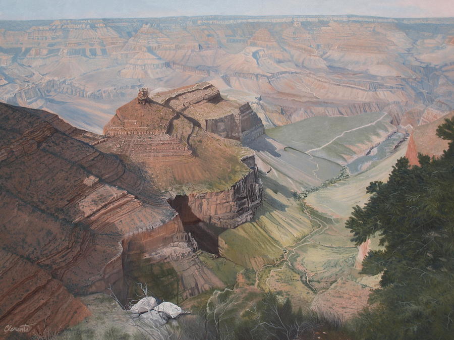 Bright Angel trail looking north to Plateau Point, Grand Canyon by Barbara Barber Bright Angel trail looking north to Plateau Point, Grand Canyon by Barbara Barber
