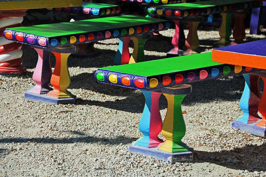 Bright Benches II Photograph by Michiale Schneider