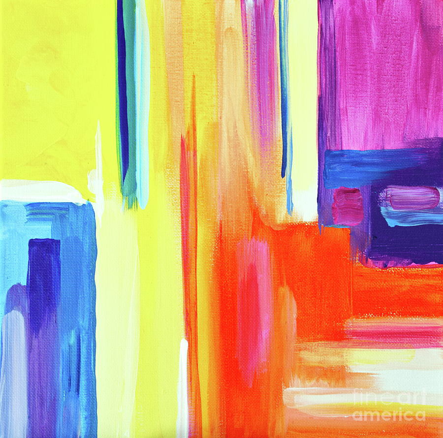 Bright Blocks  Painting by Priscilla Batzell Expressionist Art Studio Gallery