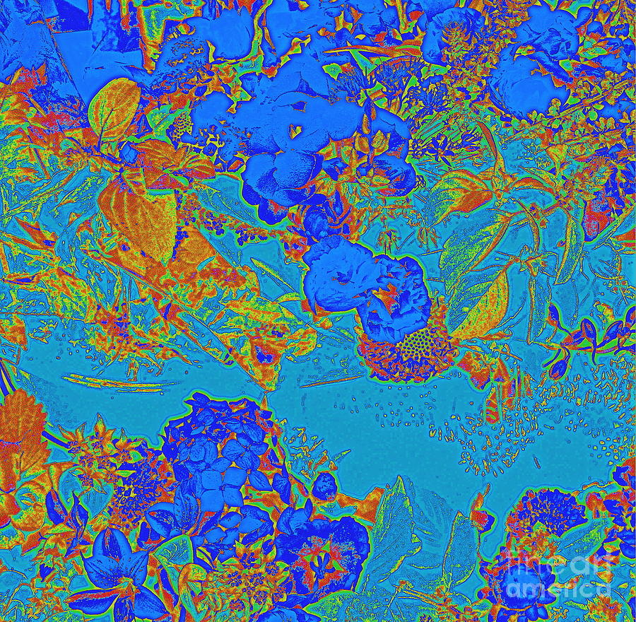 Bright Blue Tapestry Digital Art by Nancy Kane Chapman