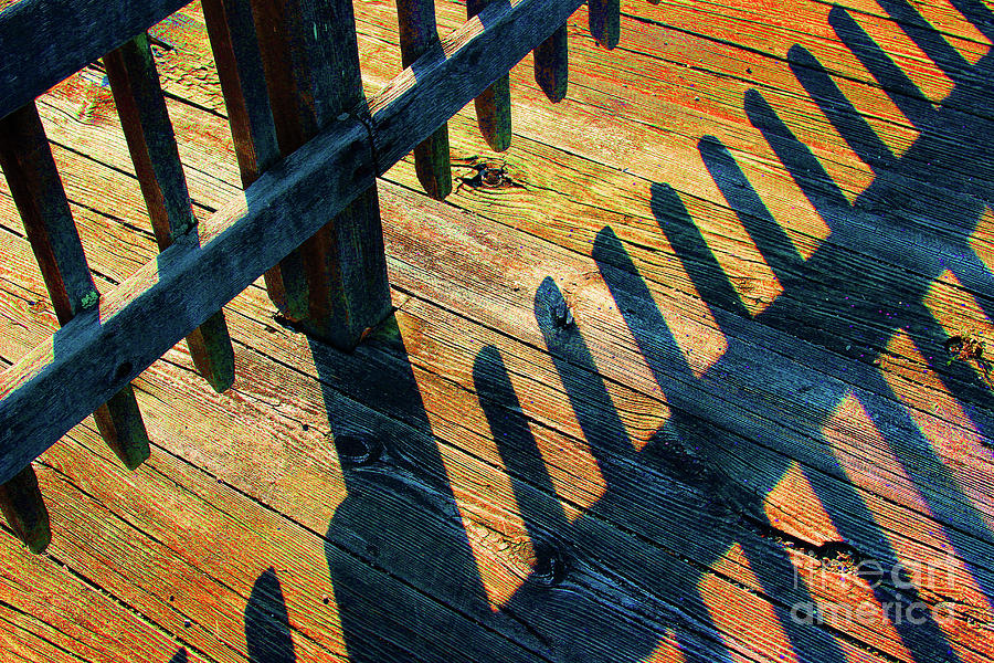 Bright Boardwalk Shadows with Glitter Photograph by Karen Adams