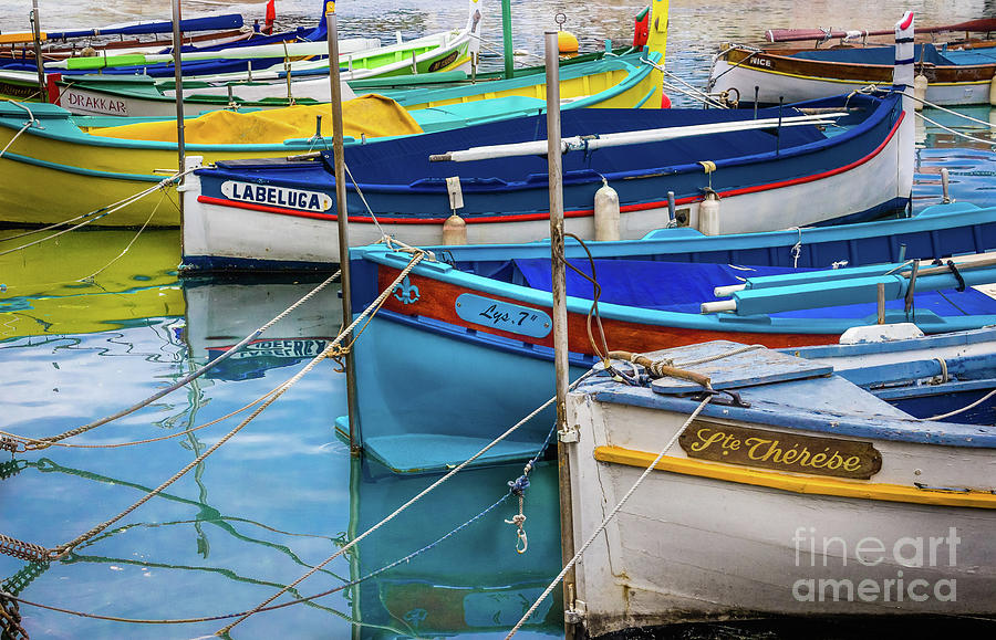 Bright Boats in Nice, France Photograph by Liesl Walsh