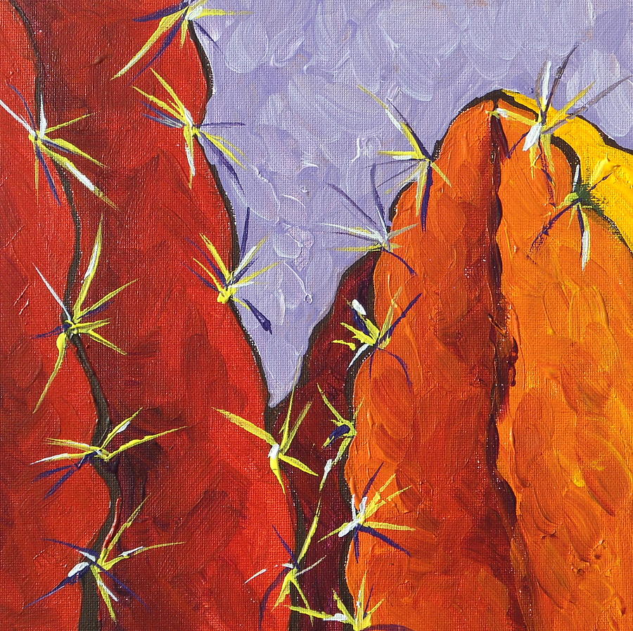 Bright Cactus Painting by Sandy Tracey