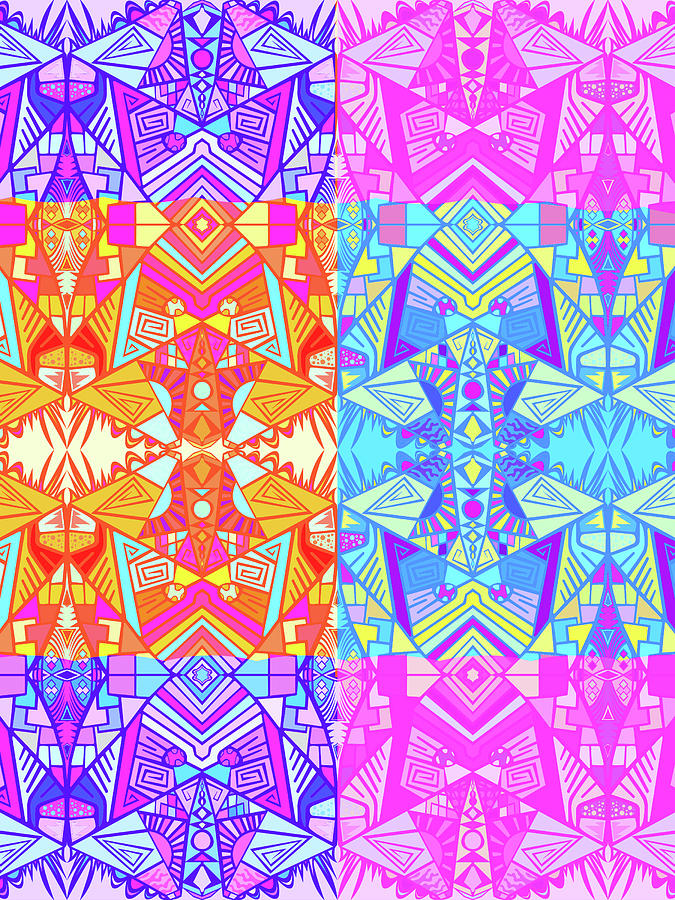 Bright Colorful Psychedelic Pattern 4 Digital Art