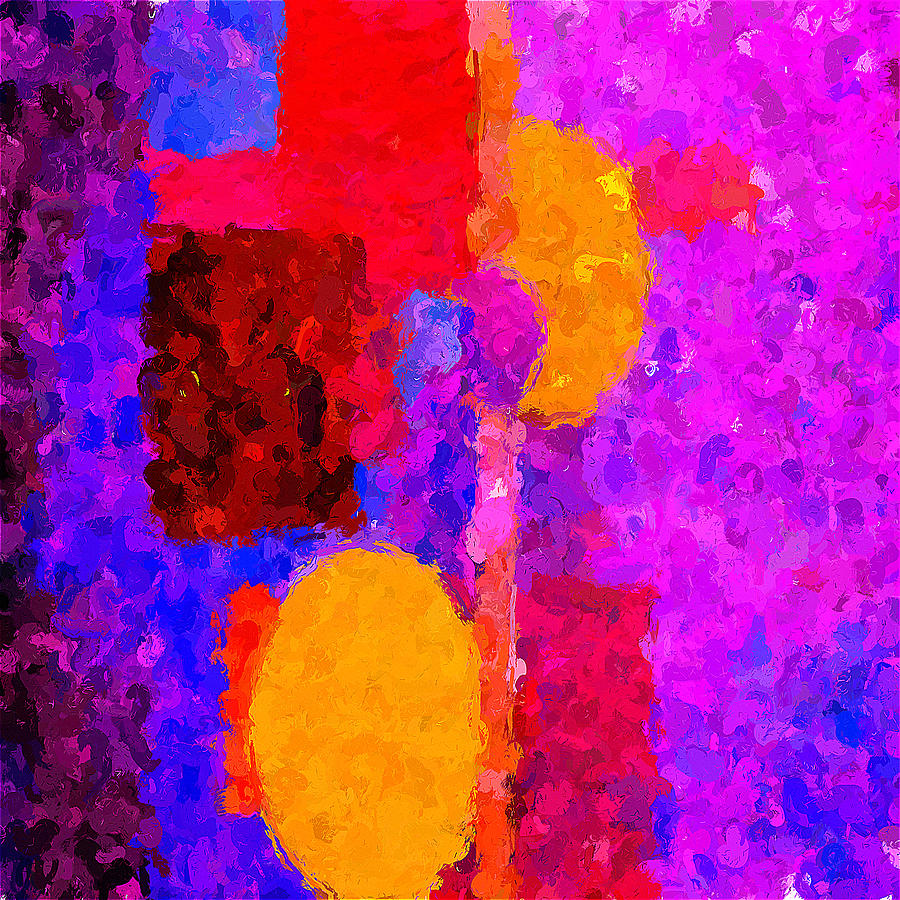 Abstract Digital Art - Bright Colours Abstract by Clive Littin