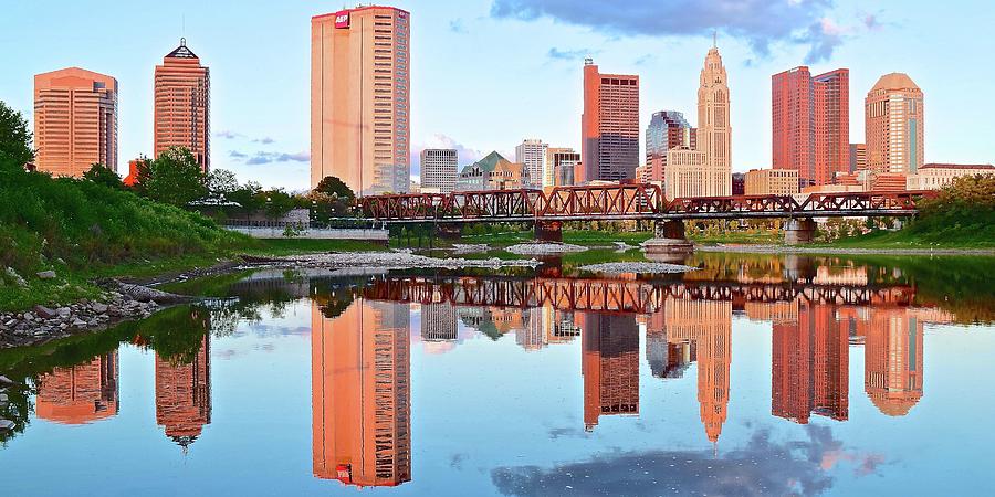 Bright Columbus Sky and Reflection Photograph by Frozen in Time Fine Art Photography