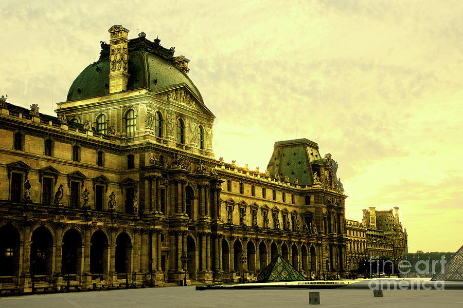 Louvre Photograph - Bright day Louvre  by Chuck Kuhn