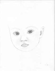 Chidren Drawing - Bright Eyed Baby by Tanya Davis