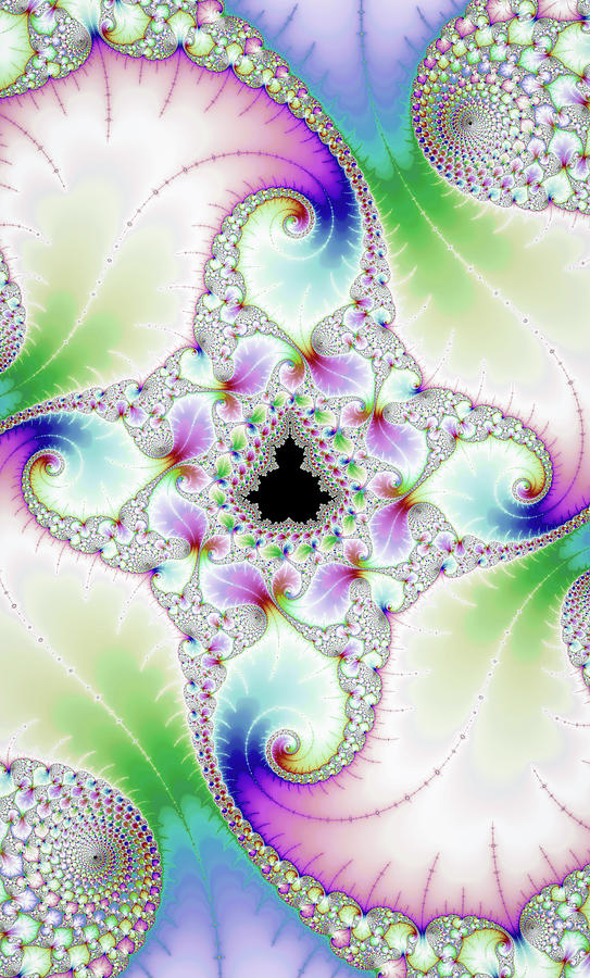 Bright floral fractal paradise pastel colors Digital Art by Matthias Hauser
