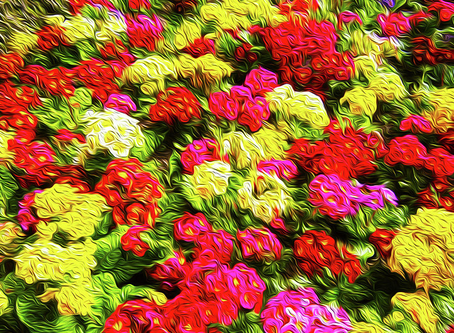 Bright flowers Digital Art by Les Cunliffe