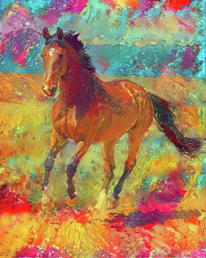 Bright Horse Digital Art by Elena Willets - Fine Art America