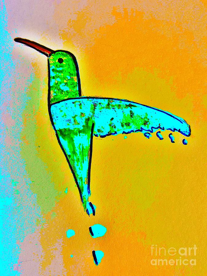 Bright Hummingbird by Jasna Gopic Painting by Jasna Gopic