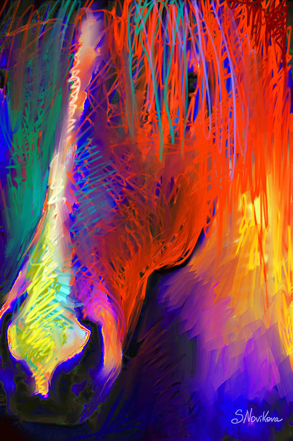 Mustang Horse Painting - Bright Mustang horse by Svetlana Novikova
