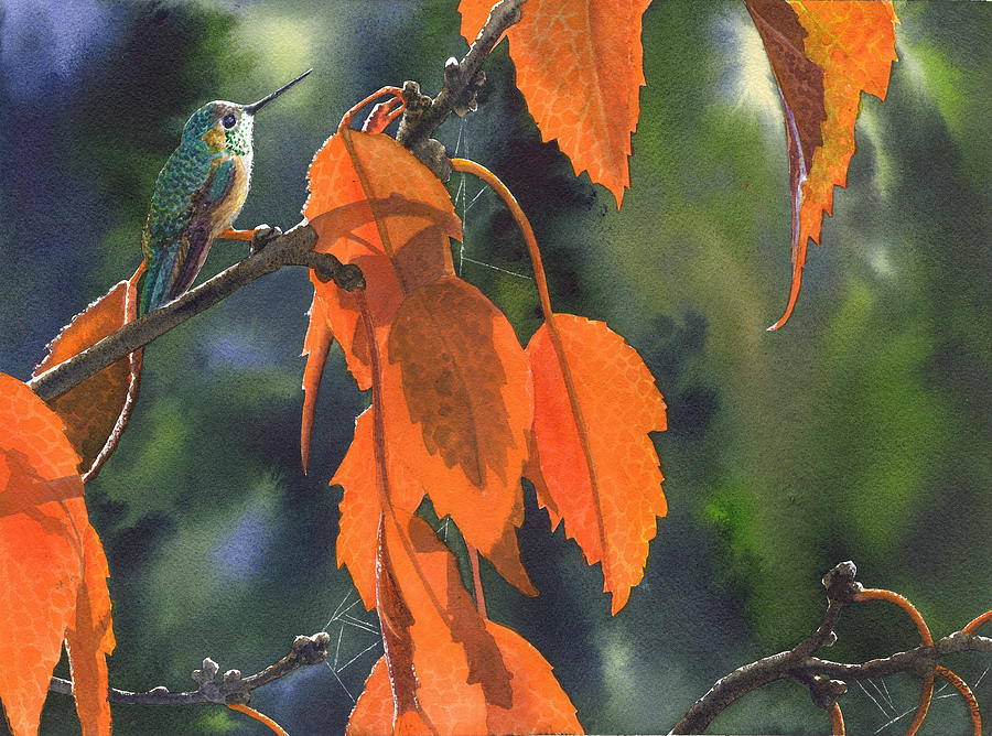 Bright Orange Leaves Painting by Catherine G McElroy