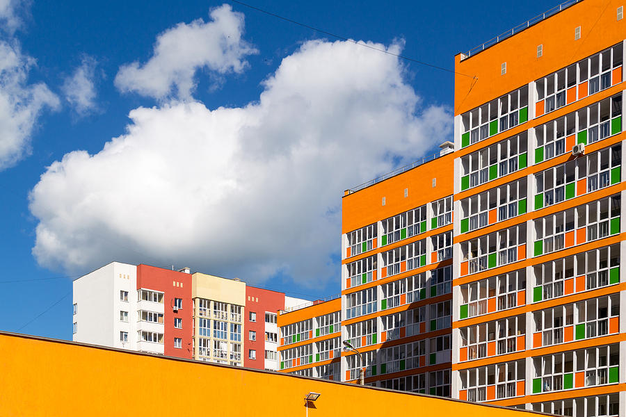 Bright Orange Modern Housing Apartments Photograph by John Williams