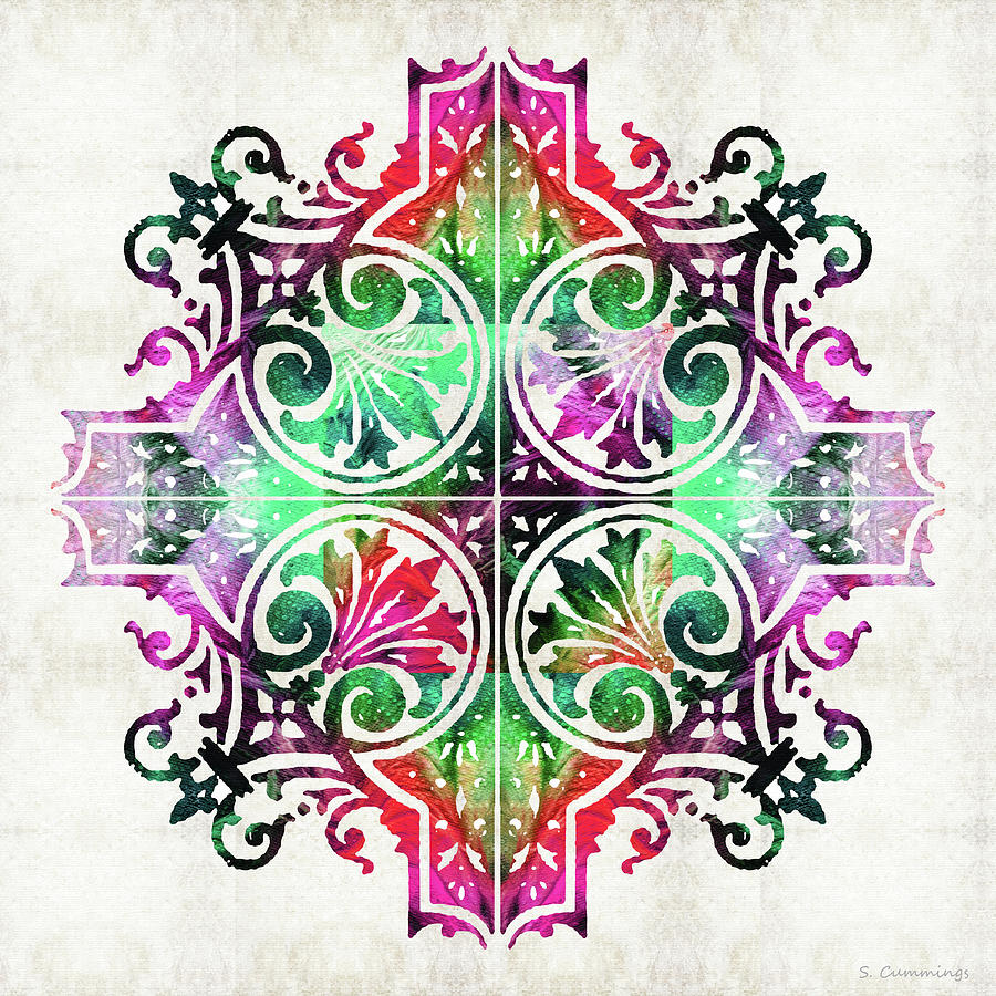 Mandala Painting - Bright Pattern Art - Color Fusion Design 9 By Sharon Cummings by Sharon Cummings
