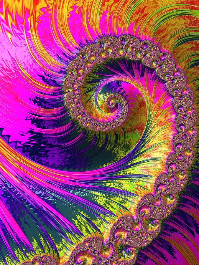 Bright Spiral Fractal Digital Art by Mo Barton - Fine Art America