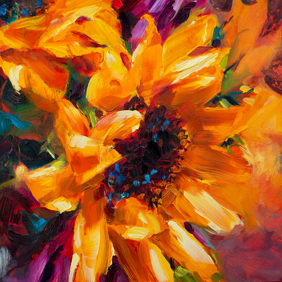 Bright Sunflower Painting by Tausha Schumann - Fine Art America