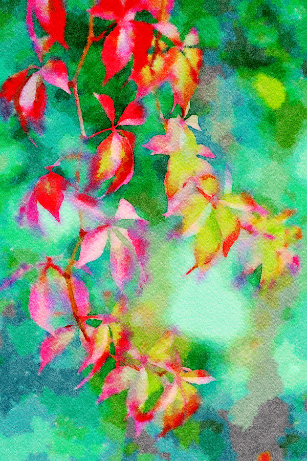 Bright Watercolor Leaves Digital Art by Femina Photo Art By Maggie