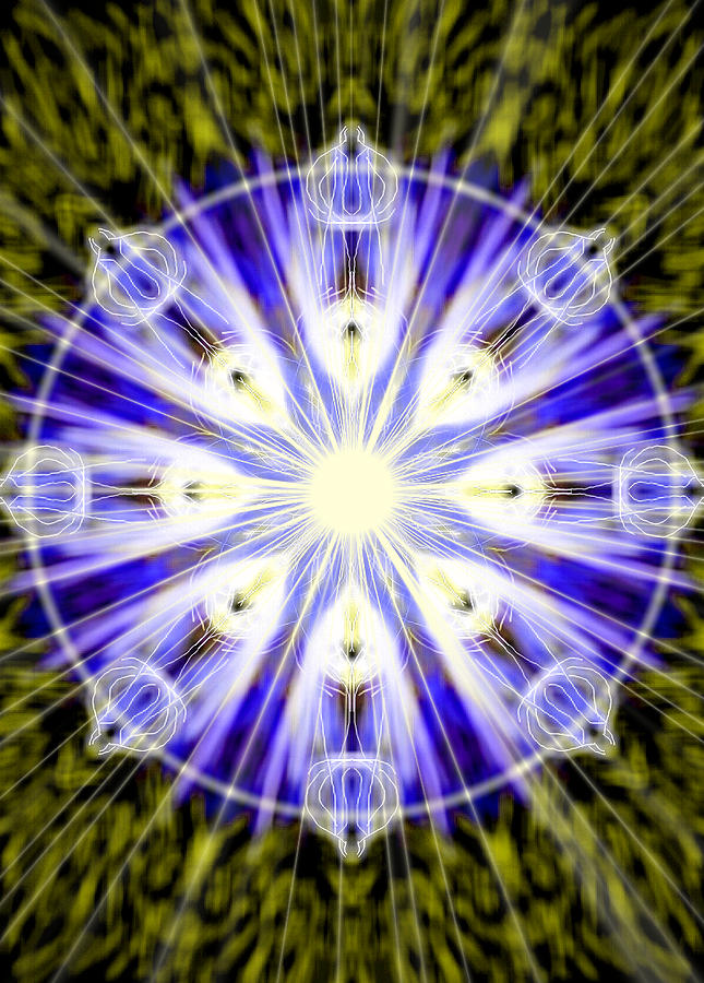 Bright White Blue Light Mandala Digital Art by Michael African Visions ...